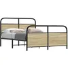 Image de vidaXL Cadre de lit en métal sans matelas chêne sonoma 140x190 cm meuble de chambre à coucher lit double sommier lit 3318648