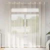 Image de vidaXL Rideaux en voile avec oeillets 2 pcs crème 140x225 cm 4102073