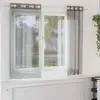 Image de Rideaux En Voile Avec  illets 2 Pcs Gris Foncé 140x140 Cm Vidaxl