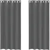Image de Rideaux En Voile Avec  illets 2 Pcs Gris Foncé 140x245 Cm Vidaxl