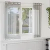 Image de vidaXL Rideaux en voile avec oeillets 2 pcs gris clair 140x140 cm rideau en filet rideau transparent voile de fenêtre 4102107