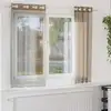 Image de Rideaux En Voile Avec  illets 2 Pcs Marron Clair Vidaxl