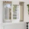 Image de Rideaux En Voile Avec  illets 2 Pcs Marron Clair Vidaxl