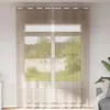 Image de vidaXL Rideaux en voile avec oeillets 2 pcs marron clair rideau en filet rideau transparent voile de fenêtre traitement 4102130
