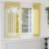 Image de vidaXL Rideaux en voile avec oeillets 2 pcs jaune rideau en filet rideau transparent voile de fenêtre traitement de 4102132