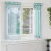 Image de Rideaux En Voile Avec  illets 2 Pcs Turquoise Vidaxl