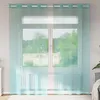 Image de vidaXL Rideaux en voile avec oeillets 2 pcs turquoise rideau en filet rideau transparent voile de fenêtre traitement de 4102145