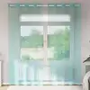 Image de Rideaux En Voile Avec  illets 2 Pcs Turquoise Vidaxl