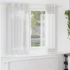 Image de vidaXL Rideaux en voile avec oeillets 2 pcs blanc rideau en filet rideau transparent voile de fenêtre traitement de 4102149