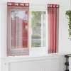 Image de Rideaux En Voile Avec  illets 2 Pcs Rouge Bordeaux Vidaxl