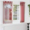 Image de vidaXL Rideaux en voile avec oeillets 2 pcs rouge bordeaux 4102156