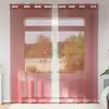 Image de Rideaux En Voile Avec  illets 2 Pcs Rouge Bordeaux Vidaxl