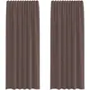 Image de Rideaux En Voile Avec Passe-tringles 2 Pcs Marron Vidaxl