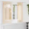 Image de Rideaux En Voile Avec Passe-tringles 2 Pcs Sable Vidaxl