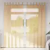 Image de Rideaux En Voile Avec Passe-tringles 2 Pcs Sable Vidaxl