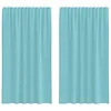 Image de Rideaux en voile - vidaXL - 2 pièces - Turquoise - 140x175 cm - Passe-tringles 7 cm - Semi-transparent - 100% polyester