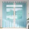 Image de Rideaux En Voile Avec Passe-tringles 2 Pcs Turquoise Vidaxl