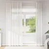 Image de Rideaux En Voile Avec Passe-tringles 2 Pcs Blanc Vidaxl