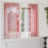 Image de vidaXL Rideaux en voile avec passe-tringles 2 pcs rouge bordeaux rideau en filet rideau transparent voile de fenêtre 4102247