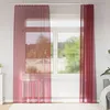 Image de vidaXL Rideaux en voile avec passe-tringles 2 pcs rouge bordeaux rideau en filet rideau transparent voile de fenêtre 4102248