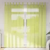 Image de VIDAXL Rideaux voilage 2 pcs Vert pomme 140 x 225 cm à pattes semi-transparents 100% polyester