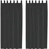 Image de Rideaux En Voile Avec Passants 2 Pcs Noir Vidaxl