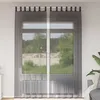 Image de vidaXL Rideaux en voile avec passants 2 pcs noir rideau en filet rideau transparent voile de fenêtre traitement de 4102260