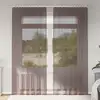 Image de Rideaux En Voile Avec Passants 2 Pcs Marron Vidaxl