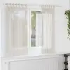Image de Rideaux En Voile Avec Passants 2 Pcs Crème Vidaxl