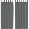 Image de Rideaux En Voile Avec Boucles 2 Pcs Gris Foncé 140x225 Cm Vidaxl