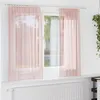 Image de vidaXL Rideaux en voile avec boucles 2 pcs rose 140x175 cm rideau en filet rideau transparent voile de fenêtre 4102287