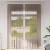 Image de vidaXL Rideaux en voile avec boucles 2 pcs marron clair 140x260 cm rideau en filet rideau transparent voile de fenêtre 4102315