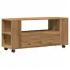Image de Vidaxl meuble tv avec roulettes chêne artisanal bois d'ingénierie