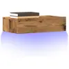 Image de Meuble Tv Avec Éclairage Led Vieux Bois 60x35x15,5 Cm Vidaxl