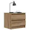 Image de Table De Chevet Chêne Artisanal 50x40x43.5 Cm Bois D’ingénierie Vidaxl