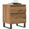 Image de Table De Chevet Chêne Artisanal 40x35x50 Cm Bois D’ingénierie Vidaxl