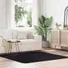 Image de Tapis Shaggy À Poils Longs Navarra Noir 160x160 Cm Polyester Vidaxl