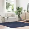Image de Tapis Shaggy À Poils Longs Navarra Bleu Marine 200x200 Cm Vidaxl