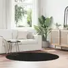 Image de Tapis Shaggy À Poils Longs Navarra Noir 160x160 Cm Polyester Vidaxl