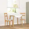 Image de Chaises À Manger Coussins 2 Pcs Naturel Bois Massif Caoutchouc Vidaxl