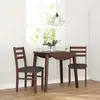 Image de Chaises À Manger Coussins 2 Pcs Marron Bois Massif Caoutchouc Vidaxl