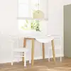 Image de Chaises À Manger 2 Pcs Blanc Bois Massif Caoutchouc Vidaxl