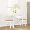 Image de vidaXL Chaises à manger coussins 2 pcs blanc bois massif caoutchouc chaise à dîner chaise chaise de salon chaises à 4102424