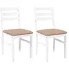 Image de Vidaxl chaises à manger coussins 2 pcs blanc bois massif caoutchouc