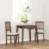 Image de Chaises À Manger Coussins 2 Pcs Marron Bois Massif Caoutchouc Vidaxl