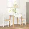 Image de Chaises À Manger 2 Pcs Blanc Bois Massif Caoutchouc Vidaxl