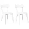 Image de Vidaxl chaises à manger 2 pcs blanc bois massif caoutchouc