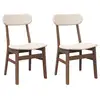 Image de Vidaxl chaises à manger coussins 2 pcs marron bois massif caoutchouc