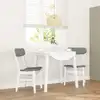 Image de Chaises À Manger Coussins 2 Pcs Blanc Bois Massif Caoutchouc Vidaxl