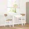 Image de Chaises À Manger Coussins 2 Pcs Blanc Bois Massif Caoutchouc Vidaxl